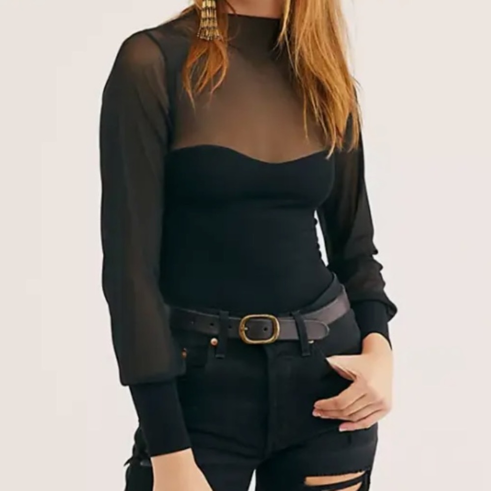 Free People Seamless Mesh Intimately Light up Layering Top M/L 4